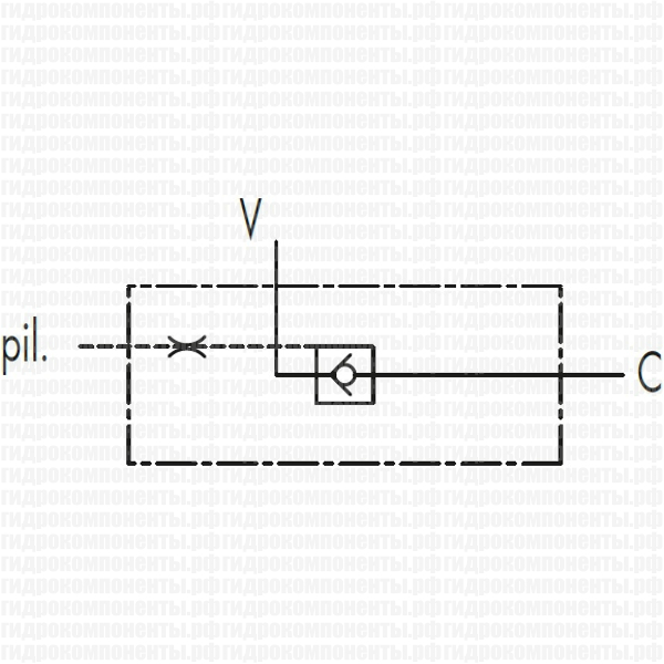 VBL/3 SE 3/8" (V0275) Односторонний (одноклапанный) гидрозамок VBL/3 Marchesini гидрозамок гидросхема
